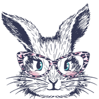 Cute Easter Bunny With Glasses Button